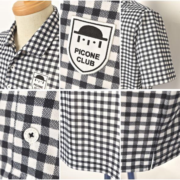 PICONE CLUB 総柄 ポロシャツ 半袖 黒 大きめ50 超美品 Picone CLUB 50％OFFセール！ ピッコーネ クラブ PICONE ゴルフ