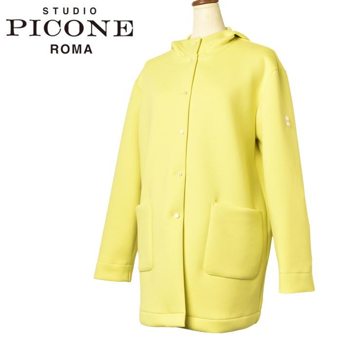 【新品未使用】ピッコーネ　フード付きアウター　コート　くすみピンク 新品未使用】ピッコーネ フード付きアウター コート くすみピンク