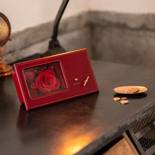 プリザーブドフラワー ローズオルゴール 曲目 星に願いを オルゴール フラワーギフト 記念品 結婚記念日