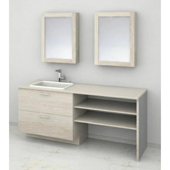 TOTO ドレーナ LDSZB180BF1L525（2段引出） LMZB060G4MGG15 x2（一面鏡