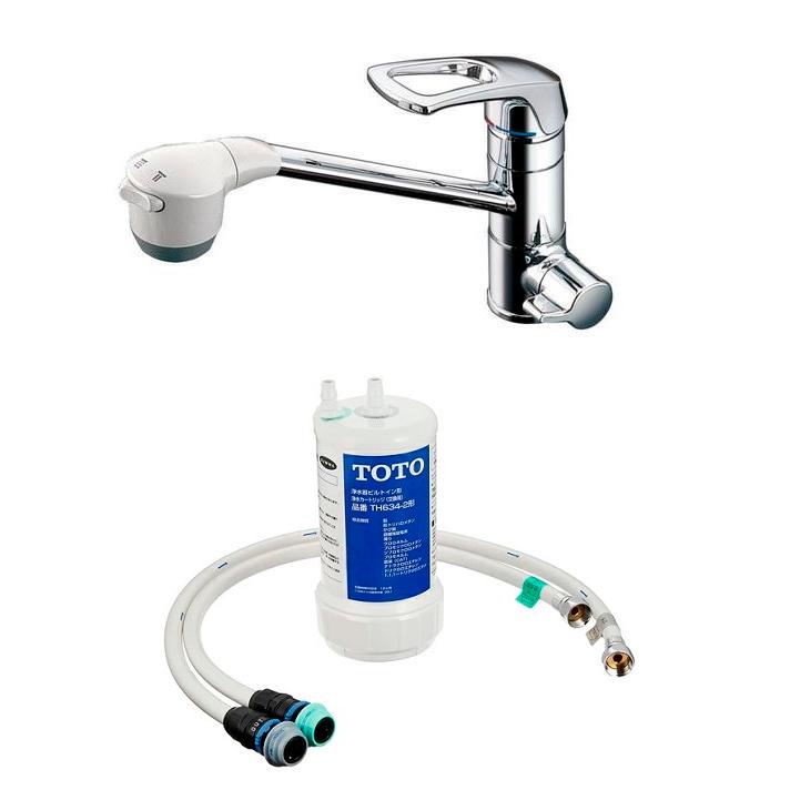 TOTO TKG38C 浄水器付シングルレーバー混合水栓 水栓本体と付属