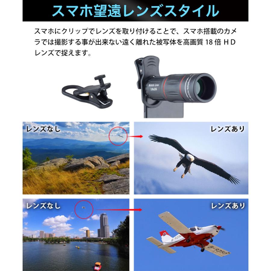 ActyGo スマホレンズ4点セット 高品質HD18X望遠付き Bluetooth ActyGo スマホレンズ4点セット 高品質HD18X望遠付き Bluetooth