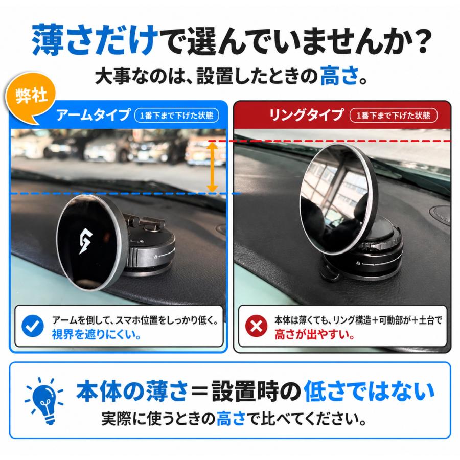 スマホホルダー 車 車載スマホホルダー 車載ホルダー マグネット ワイヤレス充電 magsafe対応 吸盤式 真空吸着 iPhone Android |  | 04