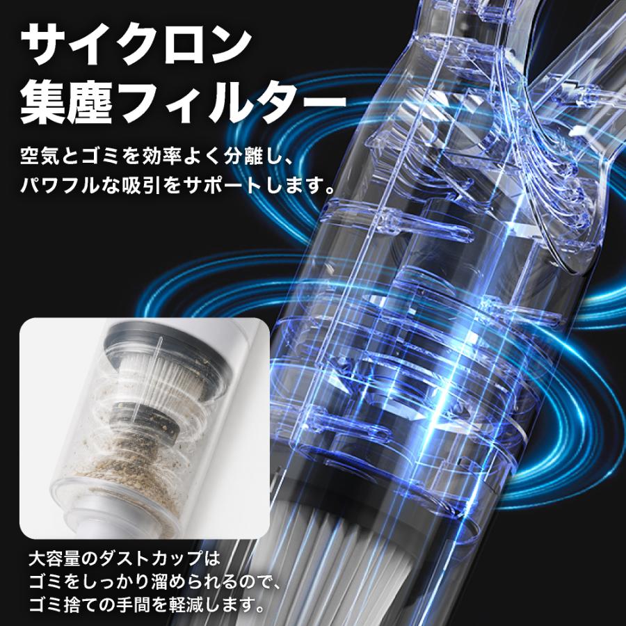 掃除機 コードレス 軽量 15000Pa 強力吸引 ハンディクリーナー 2WAY スティッククリーナー 充電式 コンパクト |  | 06