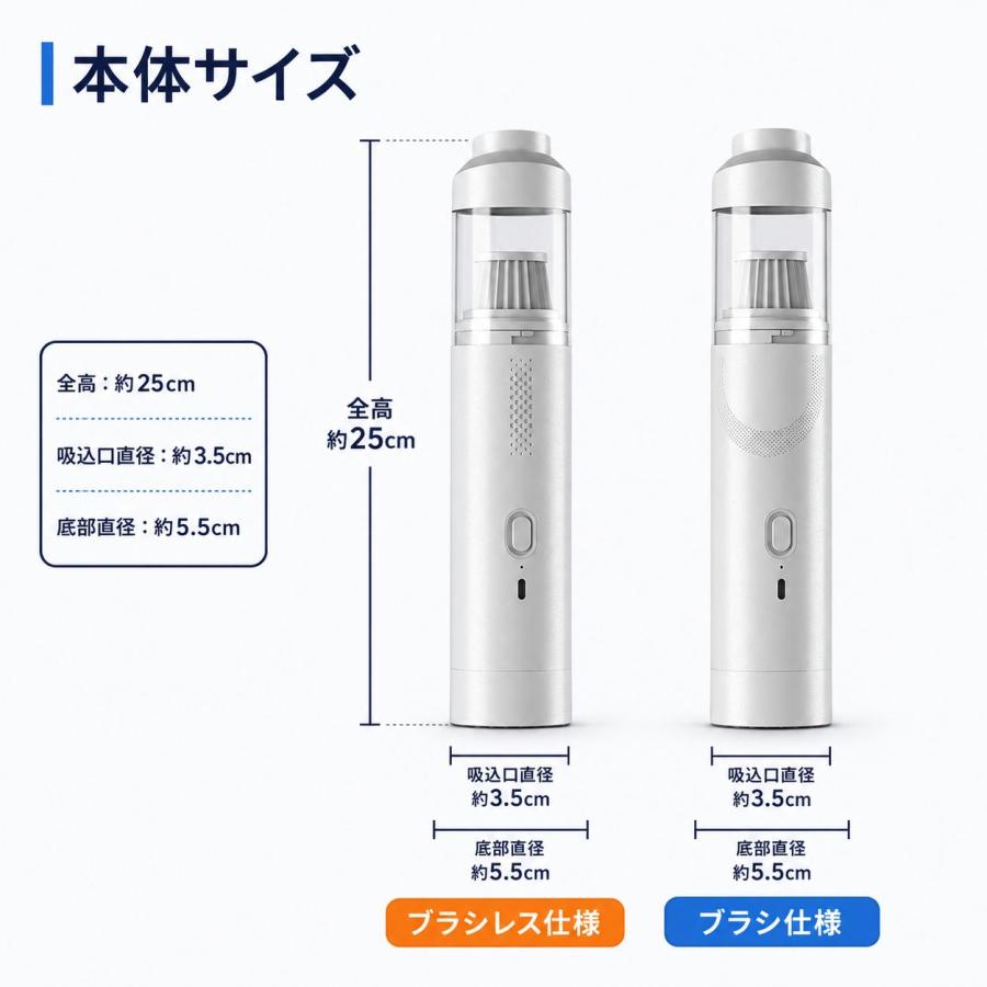 コードレスハンディ掃除機 19000Pa 吸う・吹く1台2役 車用 白 BP-005 |  | 10