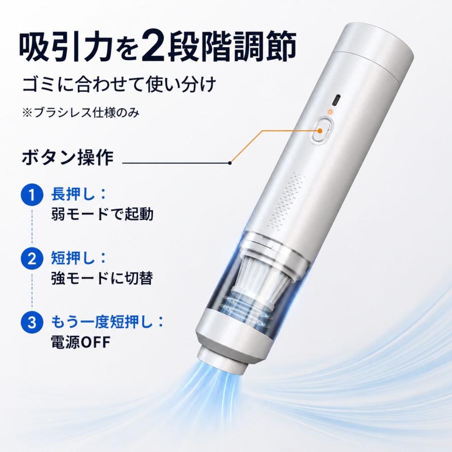 コードレスハンディ掃除機 19000Pa 吸う・吹く1台2役 車用 白 BP-005 |  | 03