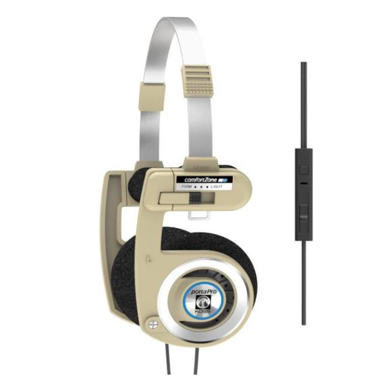 Koss Porta Pro 限定版 リズム ベージュ オンイヤーヘッドホン インラインマイク 音量調節 タッチリモコン 3.5mmプラグ付き リズムベージュ | 