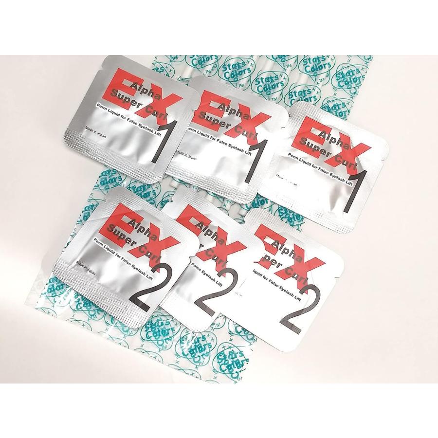 つけまつげ用パウチEXパーマ液＆粘着ロット32本セット : アルファ
