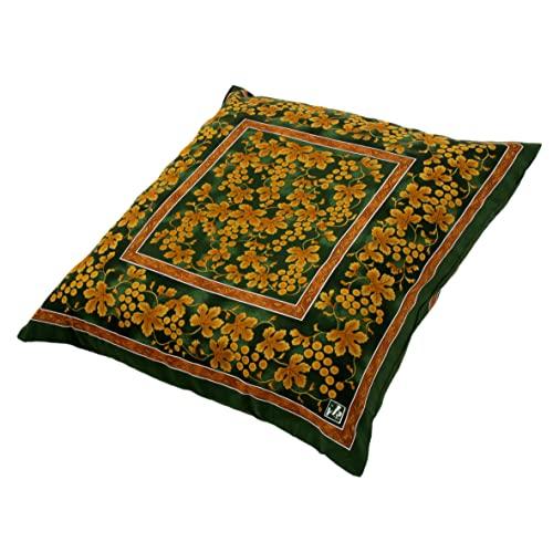 nishikawa 【西川】 座布団カバー 銘仙判 (55X59cm) 洗える 緑彩葡萄絵柄 日本製 グリーン PG02083096