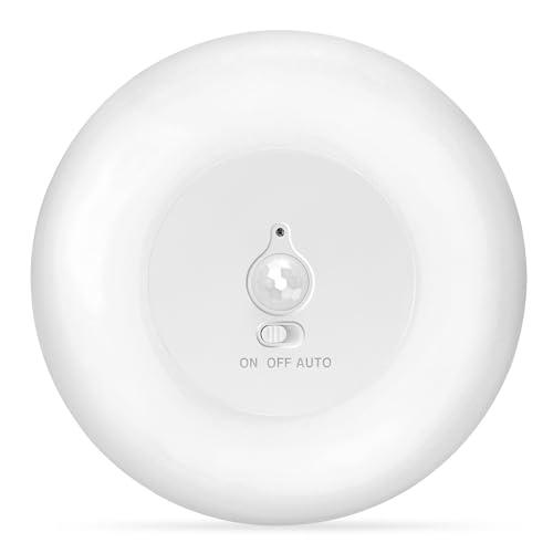 ANOTEK LED人感センサーシーリングライト 電池式 センサーライト 廊下灯 玄関ライト 180LM 6000K 昼白色 取付簡単 配線不要 自動点消灯 直径15cm 階