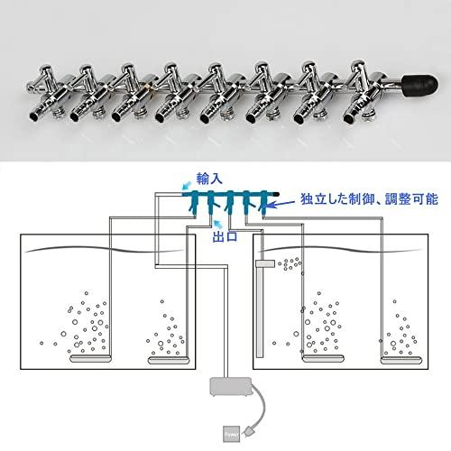 エアチューブ 分岐 水槽用 8分岐 ステンレス鋼 エアバルブ 分岐管 アクアリウム エアーチューブ エアレーション 分岐 水槽用アクセサリー 調節可能｜apm-store｜06