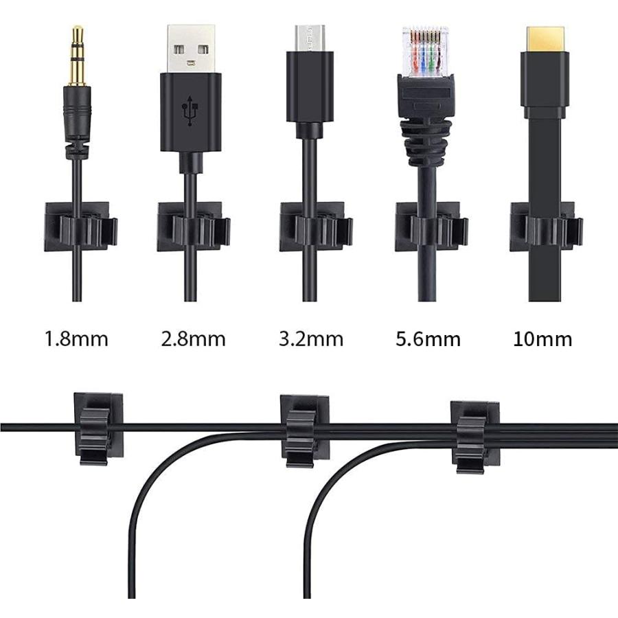 ケーブル収納 30個セット 4階段調節可能なケーブルホルダー コードクリップ コードフック ケーブルクリップ 接着ワイヤーコード 粘着シート付 31.8mm｜apm-store｜05