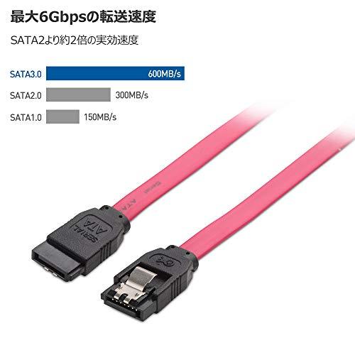 Cable Matters SATA ケーブル （ストレート型） 45cm 3本セット 6 Gbps対応 ラッチ付き SSDとHDD増設 Sata3 シリアル ATA3 ケーブル レッド｜apm-store｜04