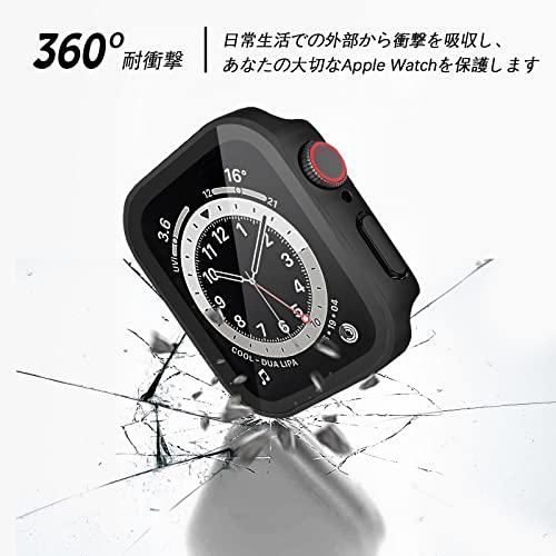LISAMER 対応 Apple Watch ケース Series 9/8/SE/7/6/5/4 45mm アップルウォッチ用 ケース 防水 一体型 新デザイン 3D直角エッジ 超薄型 PC+ガラス素｜apm-store｜02