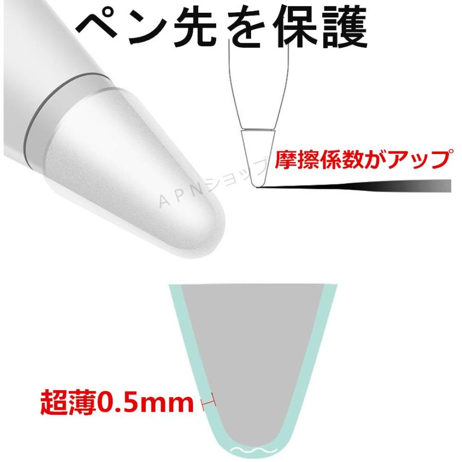 クリア】0.5mm 超薄 Apple Pencil用ペン先 カバー ペン先を保護 10個入