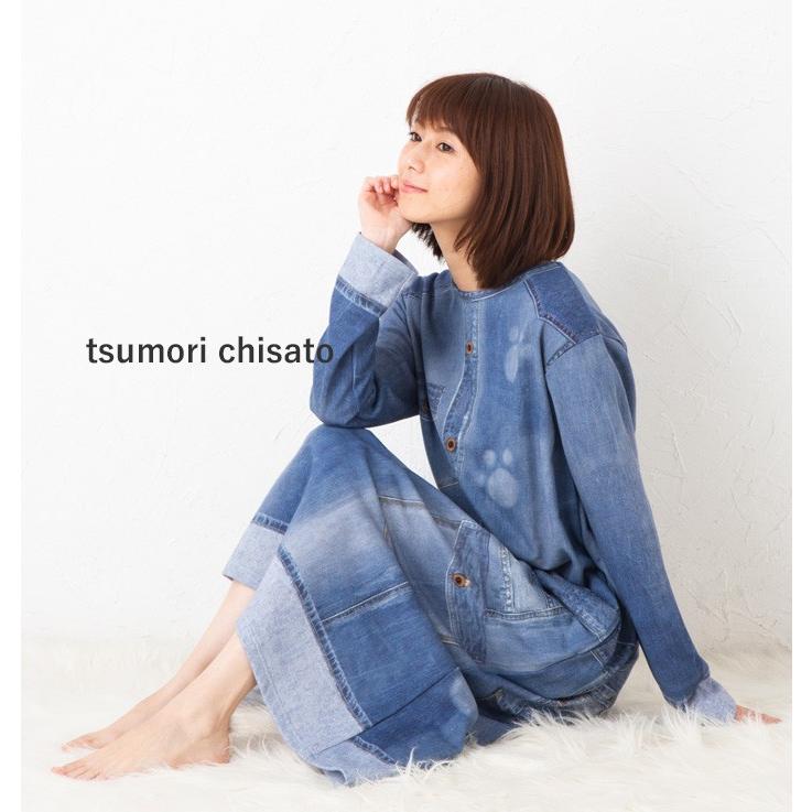 ツモリチサト ワンピ ミニ裏毛ptデニム風ワンピース Ulq124 以上節約