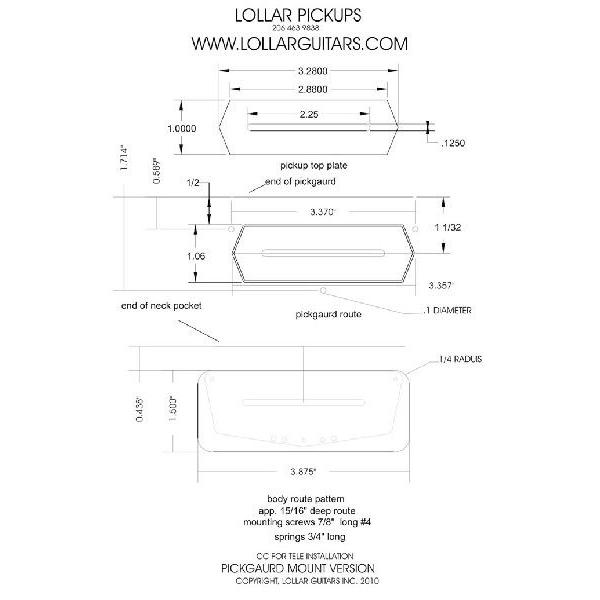 Lollar Pickup Charlie Christian for Tele Neck for Telecaster ローラーピックアップ 【ボディマウント/ブラック1点即納可能】｜apollon｜04