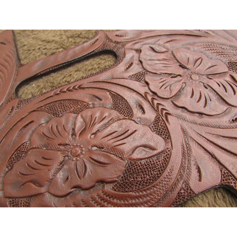 El Dorado Hand-Tooled Leather “Tele” Pickguard Brown【エルドラド レザーピックガード テレキャスター】_1