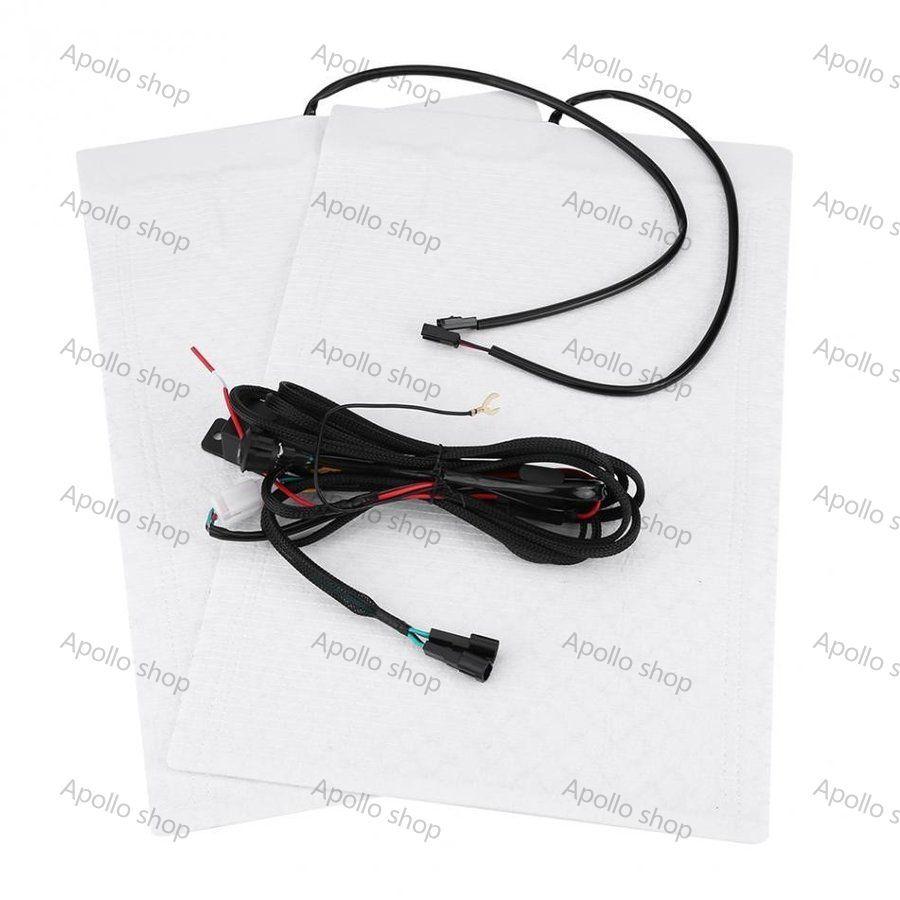 シートヒーター キット 12V 汎用 炭素繊維 パッド マット 車用 スイッチ付き エレメントカバーヒーター 温度調整 過熱