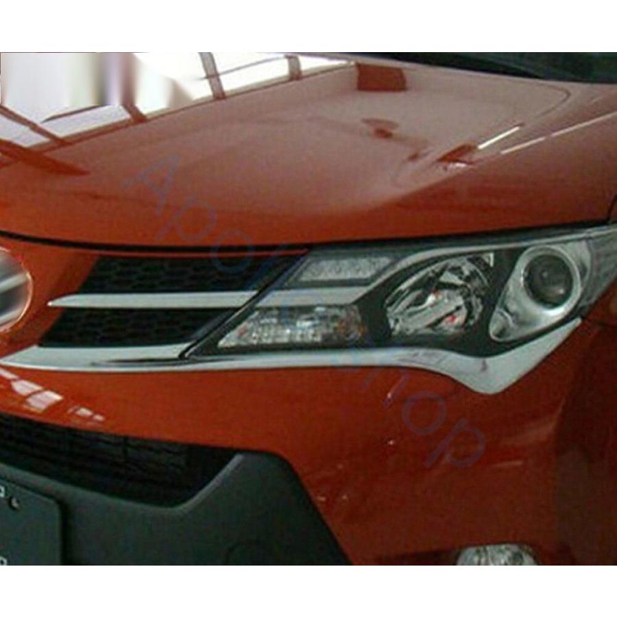 新製品 トヨタrav4rav 4 2013 2014用クロームヘッドライトカバー ヘッドライトトリム アイブロウストリップ カースタイリング