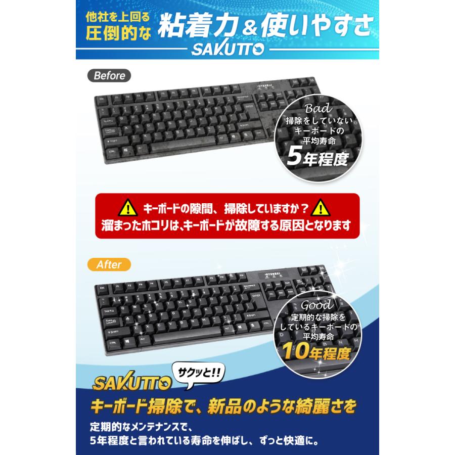 【Yahoo1位】 キーボード 掃除 スライム 粘着クリーナー 車内清掃 隙間 ほこり 【粘着力UP】5袋セット｜apolonjapan-store｜03