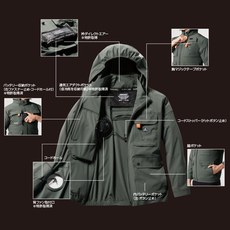 BURTLE バートル エアークラフト AC2036 s~xl ハイバックファン BURTLE バートル エアークラフト AC2036 s~xl ハイバックファン