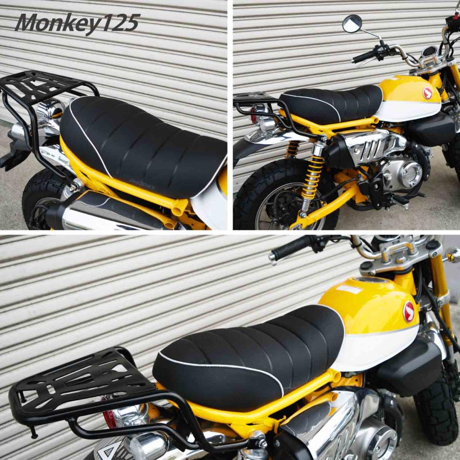 モンキー125 ダックス125 ローダウン CKカスタム モンキー125 タックロール シート ブラック チェック柄