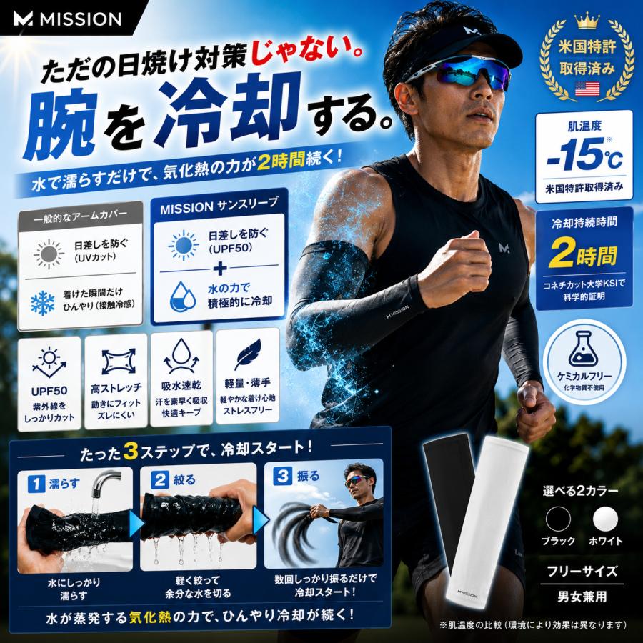 MISSION アームカバー メンズ レディース ゴルフ ランニング スポーツ