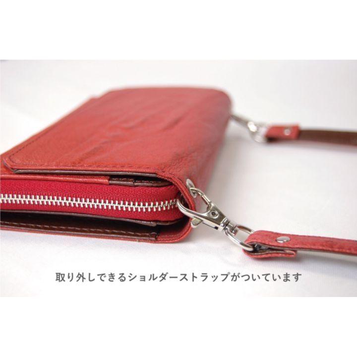 Plog ウォレットポシェット レッド ゴートレザー 長財布 プログ マルチ