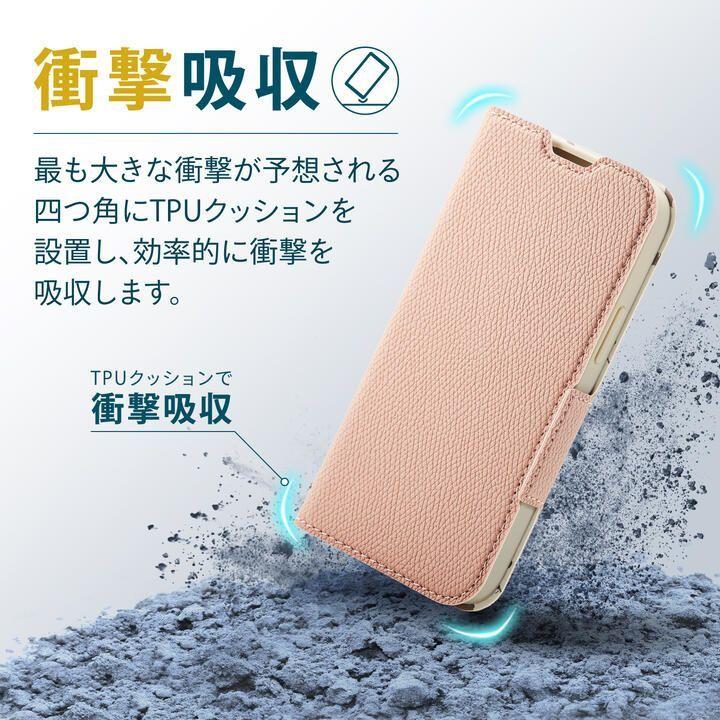 レザーケース 手帳型 UltraSlim Flowers 薄型 磁石付き スモーキーピンク iPhone 13 mini｜appbankstore｜04