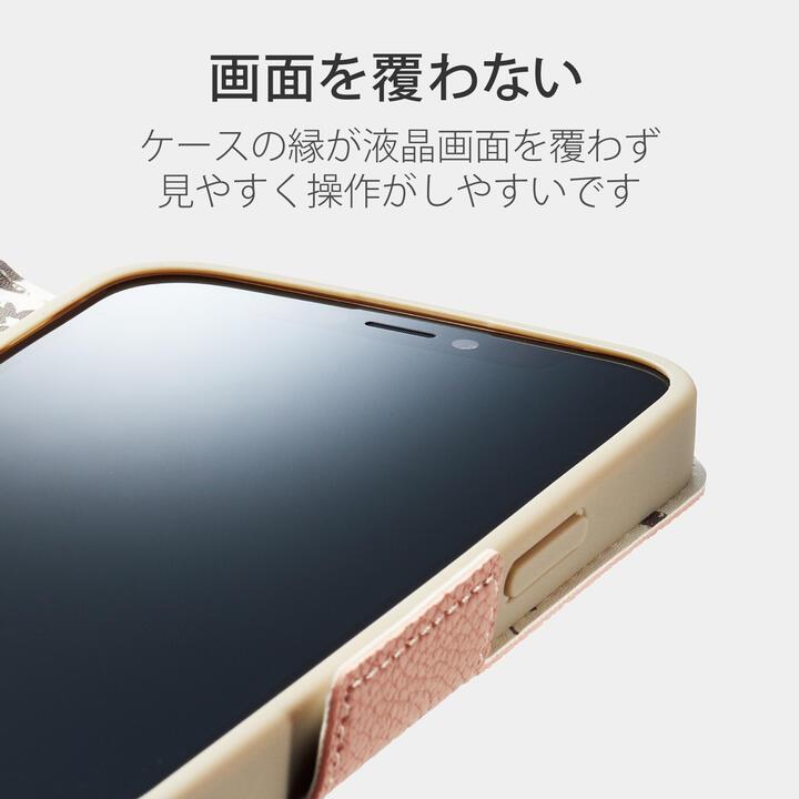 レザーケース 手帳型 UltraSlim Flowers 薄型 磁石付き スモーキーピンク iPhone 13 mini｜appbankstore｜05