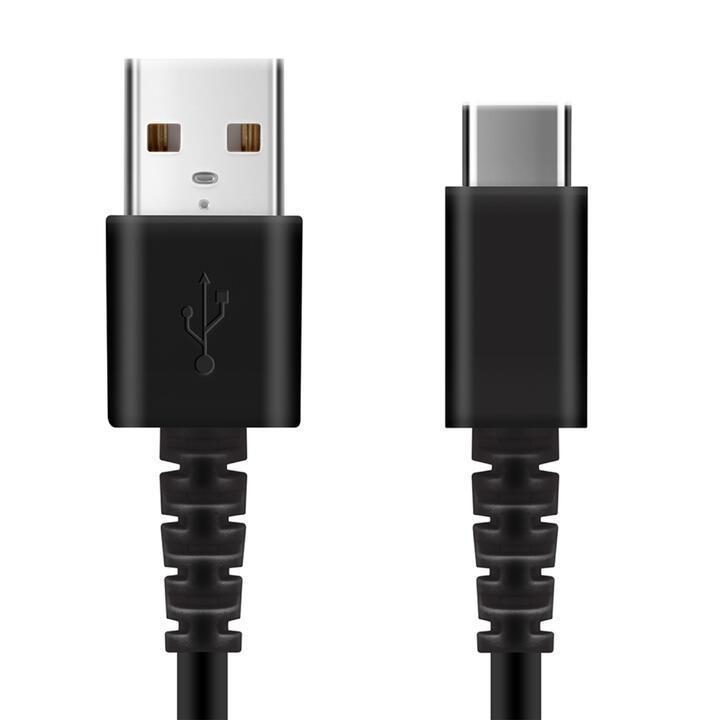 充電/通信 やわらかケーブル USB-A to USB-C 2.0m ブラック｜appbankstore｜03