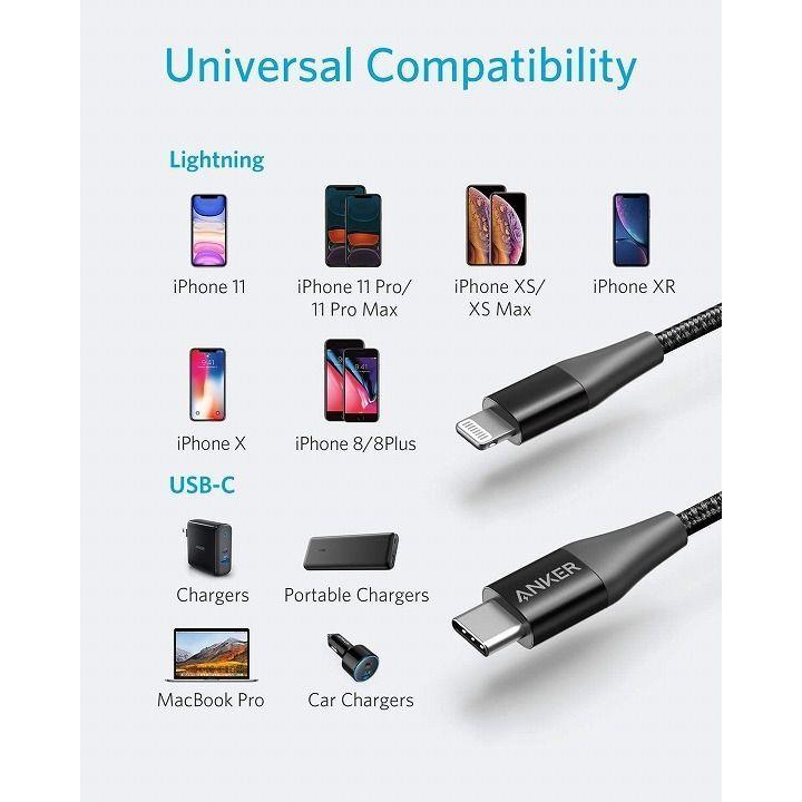 Anker PowerLine+ II USB-C & ライトニング ケーブル 1.8m ブラック|appbankstore|03
