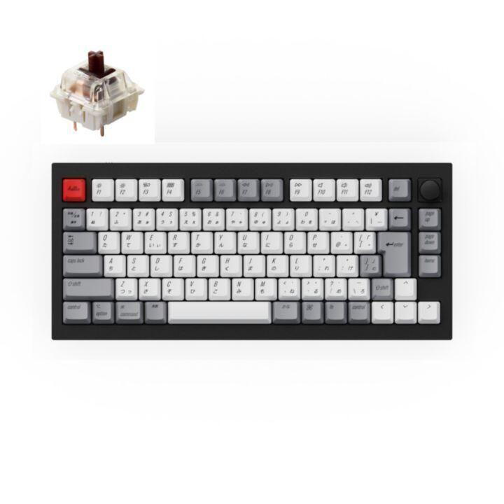 Keychron Q1 QMK キーボード ノブ JIS配列 テンキーレス カーボン 
