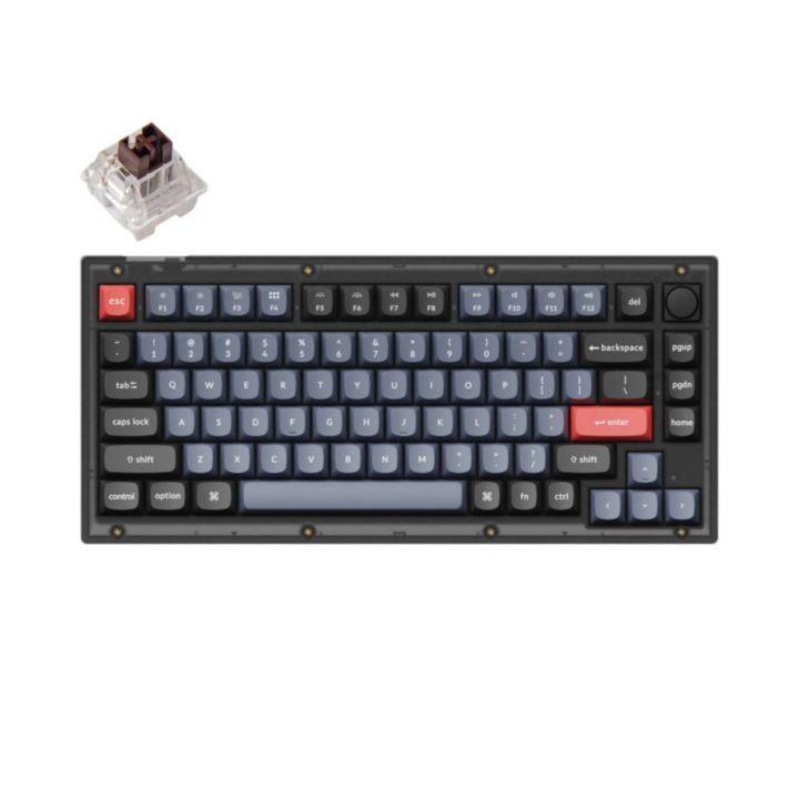 Keychron V1 QMK メカニカルキーボード US配列 テンキーレス 茶軸 