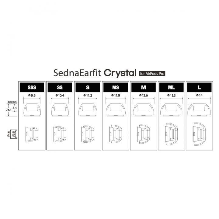 AZLA SednaEarfit Crystal for AirPods Pro イヤーピース M/ML/Lサイズ各1ペア｜appbankstore｜06