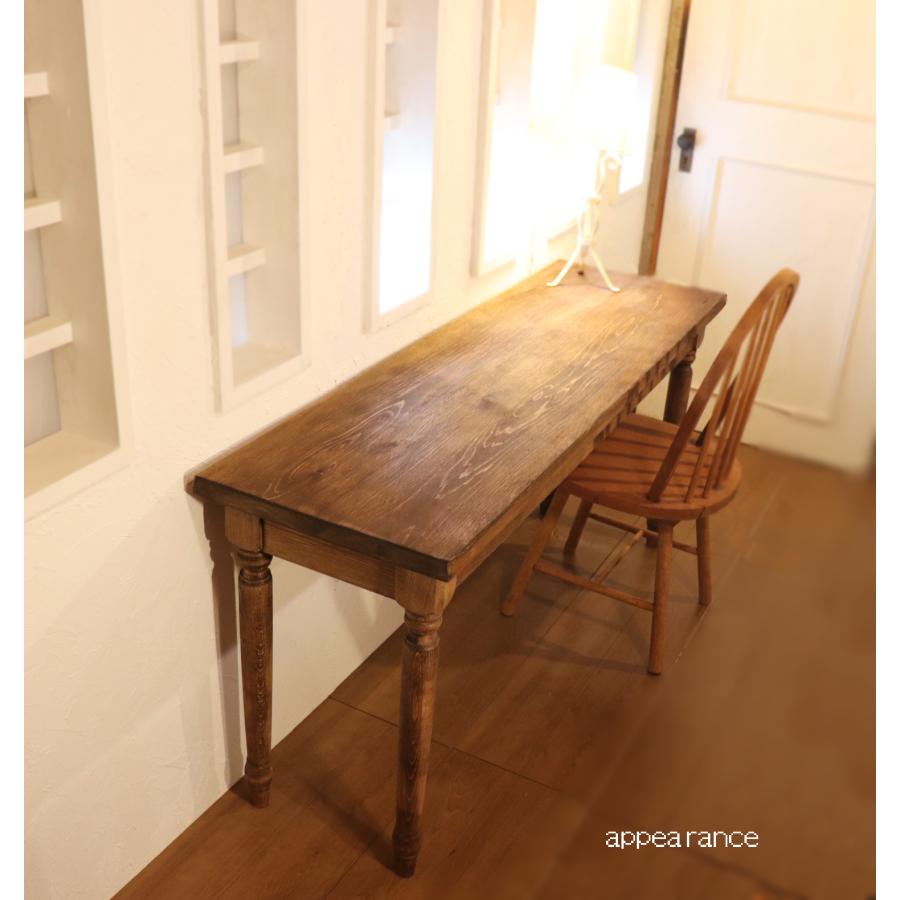 カウンターテーブル W1400シャビー調レトロ 木足 ろくろ足 カウンター
