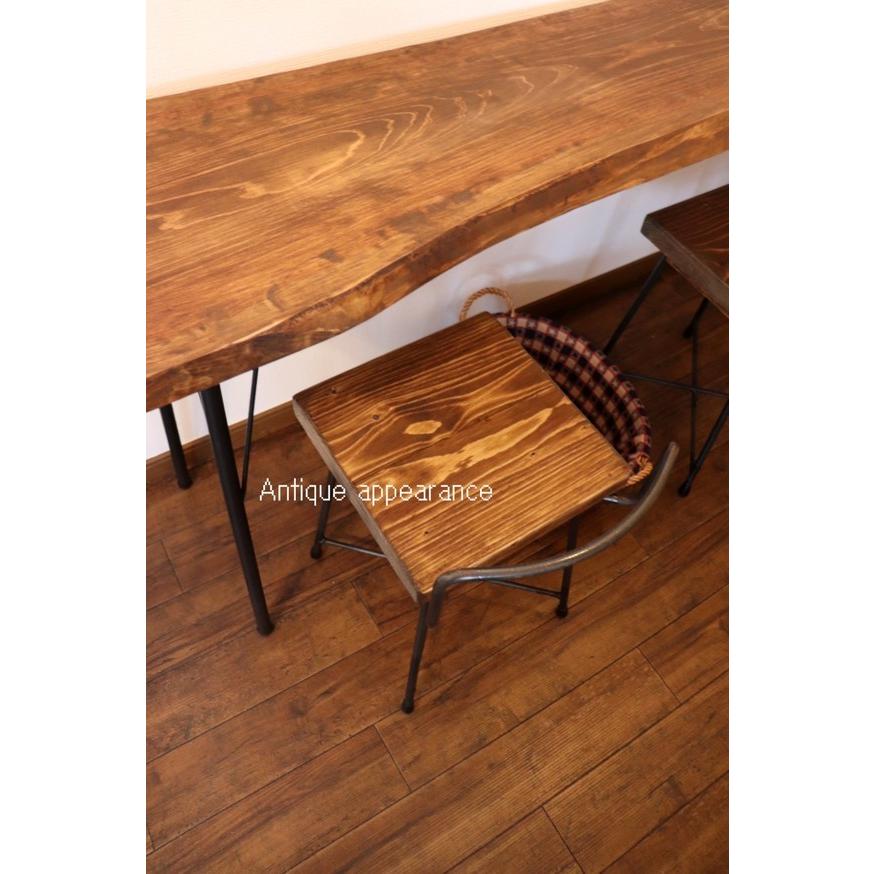 ハーフ背もたれ付き椅子 13mm鉄 アイアン アンティーク風 ハンドメイド