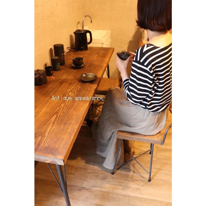 ハーフ背もたれ付き椅子 13mm鉄 アイアン アンティーク風 ハンドメイド