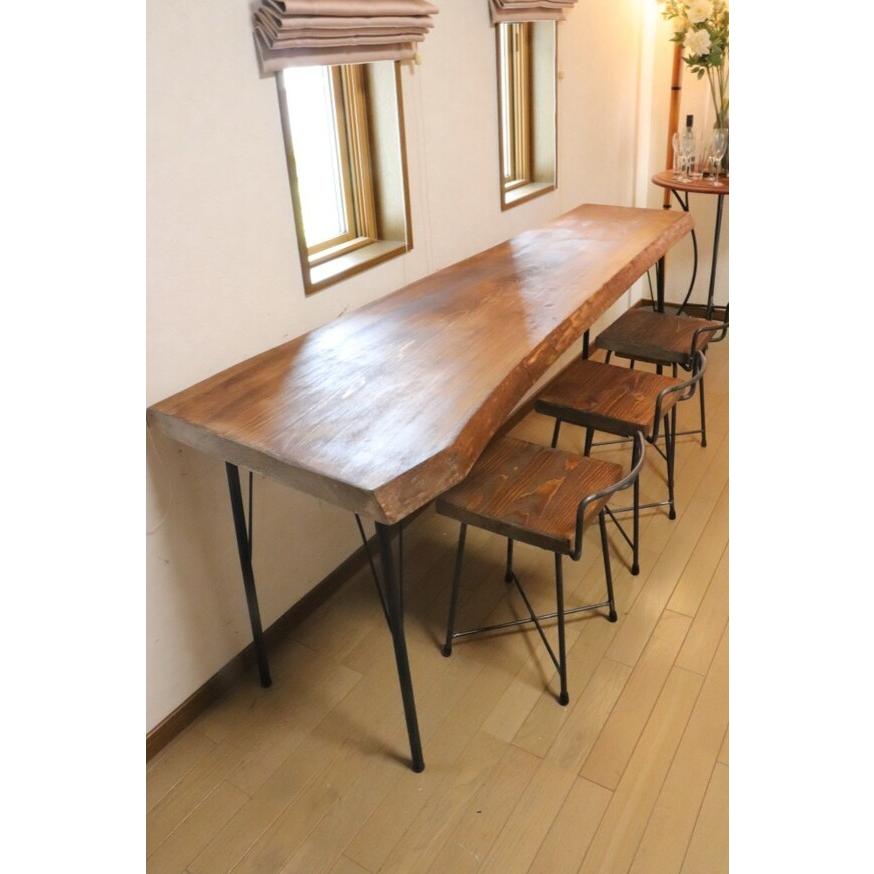 ハーフ背もたれ付き椅子 13mm鉄 アイアン アンティーク風 ハンドメイド