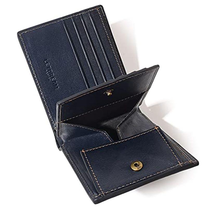 レットドリームletdream コンパクト財布 二つ折財布 イタリアン革 ヌメ革 財布 メンズ ネイビー Cavaneyame ネイビー ならショッピング ランキングや口コミも豊富なネット通販 更にお得なpaypay残高も スマホアプリも充実で