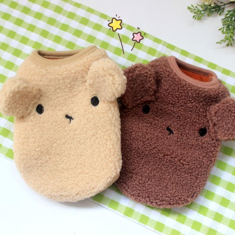 ペットウェア 新品入荷 セーター クルーネック 半袖 毛皮風 丸首 犬服 裏起毛 もこもこ 中型 秋 お洒落 防寒 冬 可愛い あったか 小型犬