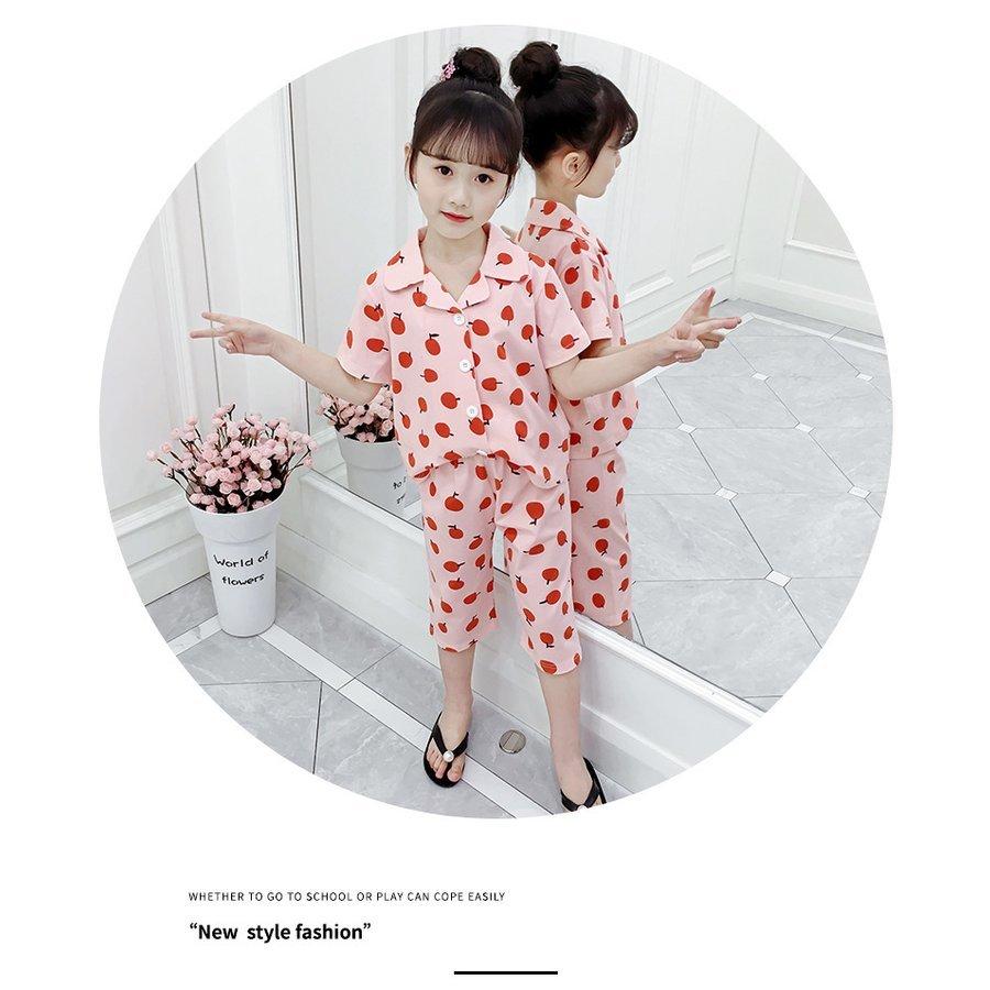 パジャマ キッズ 半袖 150 160 1 前開き 子供パジャマ 女の子 子供服 セットアップ 夏 ルーム