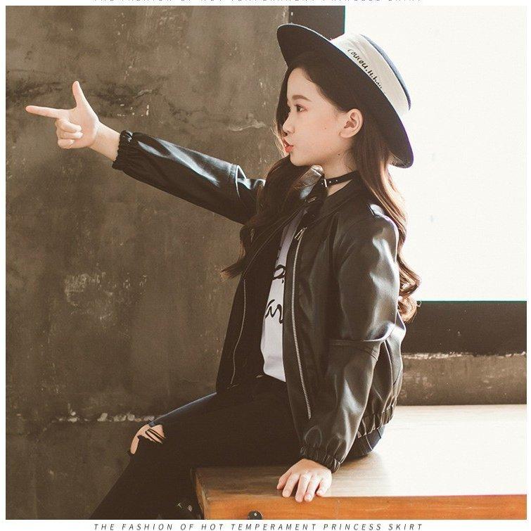 子供服 女の子 キッズ レザージャケット アウター 長袖 春秋 革ジャン Puジャケット 春コート ライダース