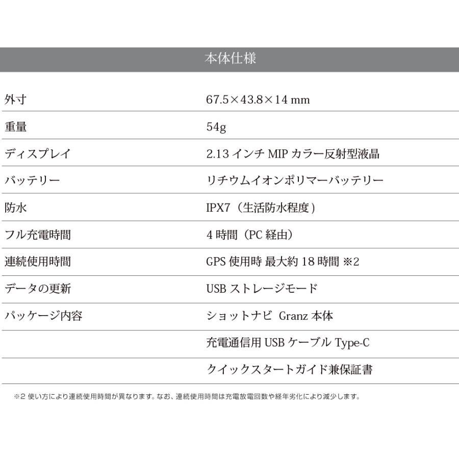 【アウトレット/箱つぶれ】ShotNavi Granz [グランツ] /ショットナビ ハンディ型  (ゴルフナビ/GPSゴルフナビ/ゴルフ距離計/距離計測器)｜applause-gps｜20