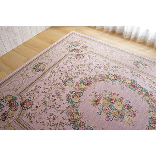 サヤンサヤン 花柄 ラグマット 絨毯 アルダ 200x200 2畳 ローズ ゴブラン織 ベルギー製 使用される の特徴