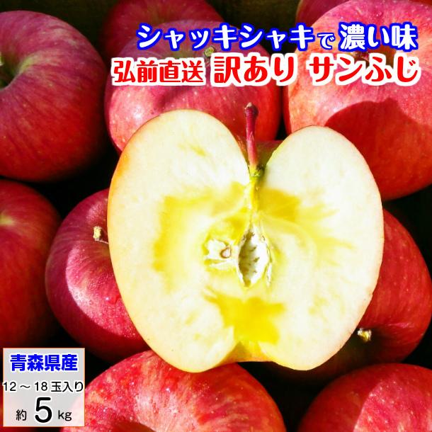 サンふじ りんご 訳あり リンゴ 林檎 5kg 青森産 葉とらず ふじ フジ 富士 冨士｜apple-srkm