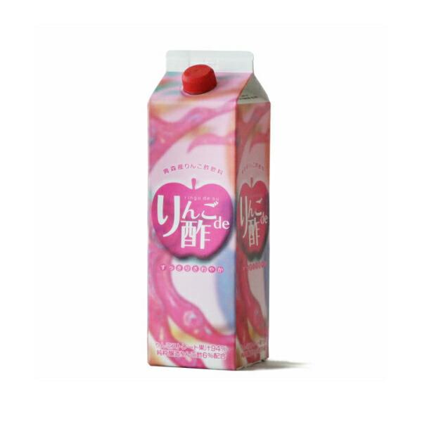 葉とらずりんご酢ジュース りんごde酢 1000ml 6本 2ケース 青森産 青研 お酢飲料 無添加 ジュースの画像