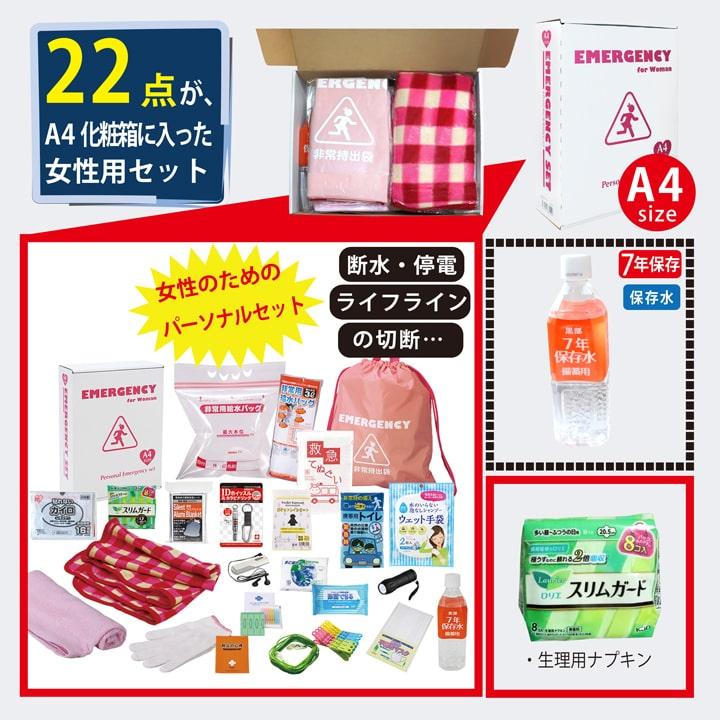 防災のプロが選んだ22点入り 女性用 防災 非常持ち出しセット