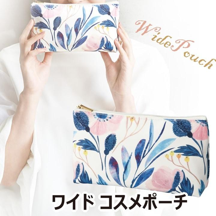 ハンドメイド☆横長ポーチ ポーチ 横長 花柄 小物入れ 化粧ポーチ コスメポーチ コンパクト